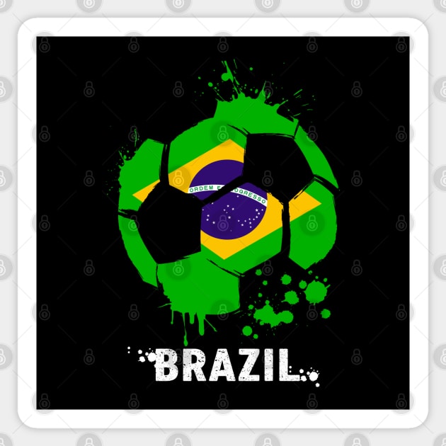 Brazil World Cup Qatar 2022, Funny Brazilian Soccer Brazilian Flag Soccer Team 2022 Sticker by Printofi.com